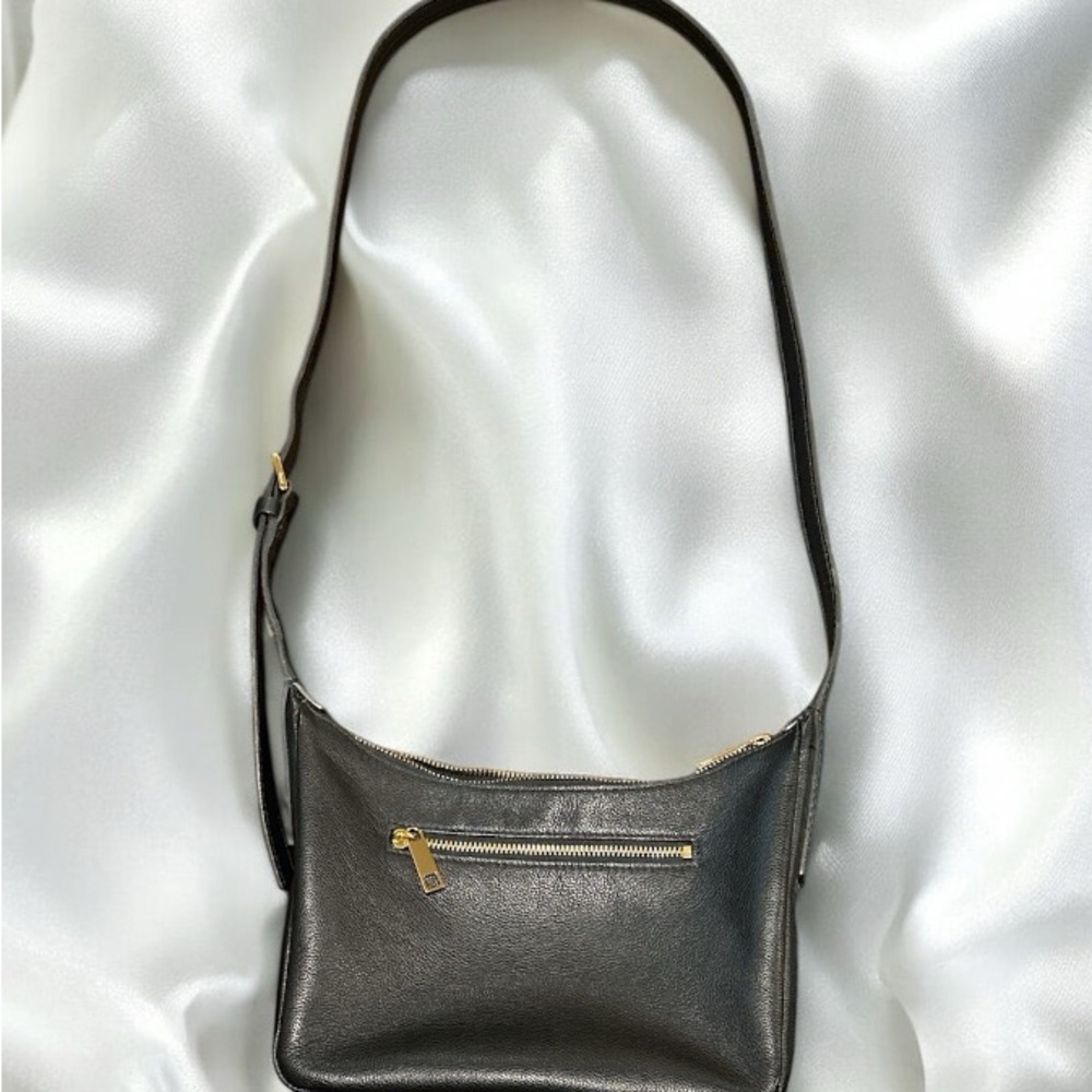 Fossil Black Shoulder Bag with Gold Hardware